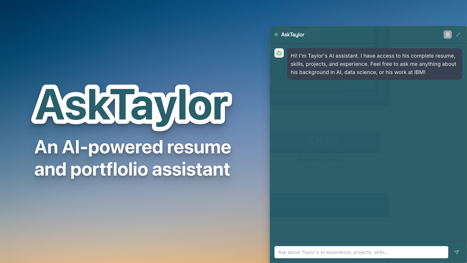 AskTaylor Chat Widget Interface