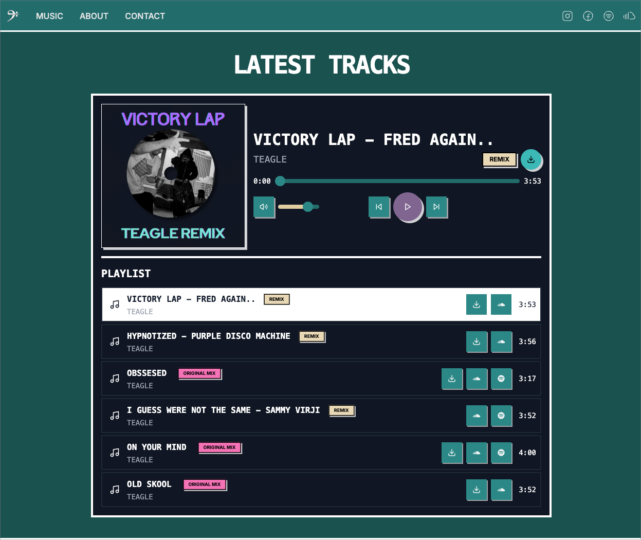 Music Player with download capabilities
